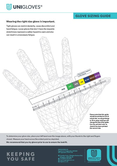 Glove Size Chart UK | Unigloves